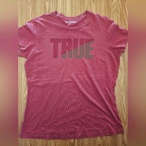 TRUE RELIGION WOMEN"S RED GRAFIT TEE SIZE‎ L